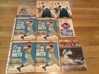 9 Vintage York Mets 1960s Programs And 1971 Yearbook.  Plus 64 Tix