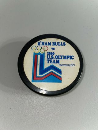 Official Birmingham Bulls Vs 1980 Us Olympic Team Hockey Puck Vintage Czech