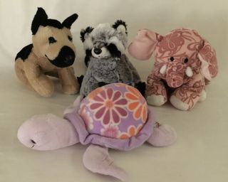 Ganz Batik Elephant/blossom Sea Turtle/raccoon/german Shepard Plush Animals