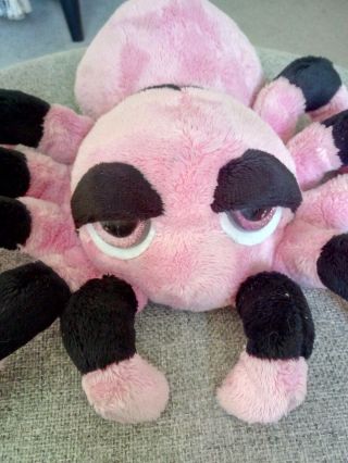 Suki Netty Large Spider Soft Plush Toy Tarantula Lil Peepers in Pink and Black 2