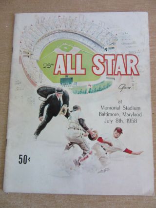 1958 Major League Baseball All - Star Game Program Memorial Stadium,  Baltimore Md