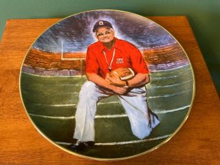 Vintage Ohio State Woody Hayes Coaching Career 10 " Ceramic Football Plate Mt Box