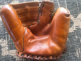 Vintage 2 Fingered Wilson Baseball Glove - Great Markings And Silver