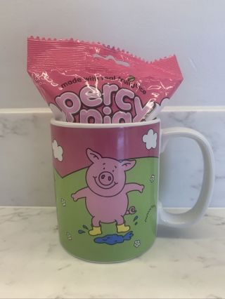Official Percy Pig Mug Rare With 100g Bag Of Sweets M&s Mark And Spencers
