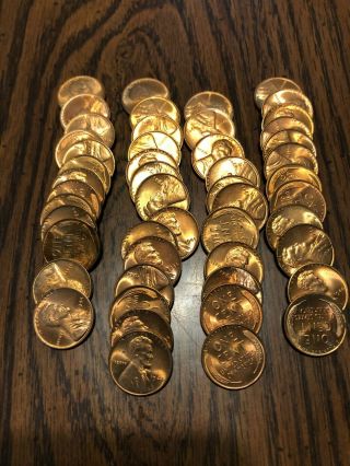 Gem Bu 1944 P Wheat Penny Roll Of 50 Coins