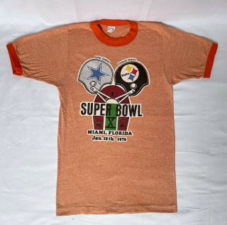 1976 Bowl X Pittsburgh Steelers Dallas Cowboys Vintage Nfl Football Shirt