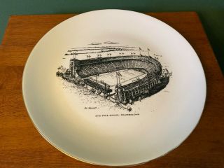 Rare Vintage View Ohio State Buckeyes,  Ohio Stadium 10 " Ceramic Football Plate Mt