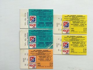 Carl Lewis Gold Medal 1981 Usa Outdoor Track And Field Championships Ticket Stub