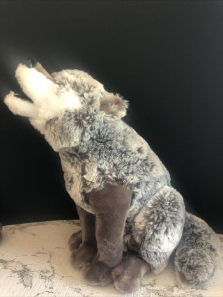 Seaworld Busch Gardens Howling Timberwolf Stuffed Display Plush 14” Wolf Euc