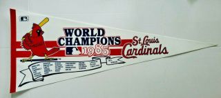 Rare Vintage Mlb World Champions 1985 St.  Louis Cardinals Pennant 12 " X 30 " Nos