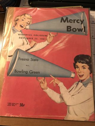 1961 Mercy Bowl Fresno State Vs Bowling Green College Football Program