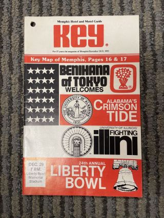 Illinois Vs Alabama 1982 Liberty Bowl Program Illini Crimson Tide