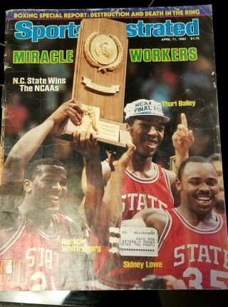 April 11,  1983 N.  C.  State Wolfpack Basketball Autographed Sports Illustrated