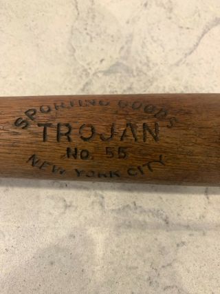 Vintage Trojan Sporting Goods No.  55 Full Size Baseball Bat York City Rare