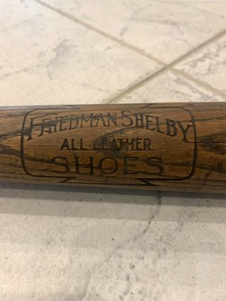Vintage 1920s Friedman Shelby Red Goose Shoes Advertising Baseball Bat Rare Mlb.