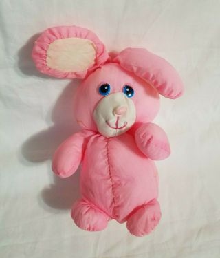 Vintage Pink Nylon Bunny Rabbit Plush Stuffed Animal Toy Mty Dan Dee