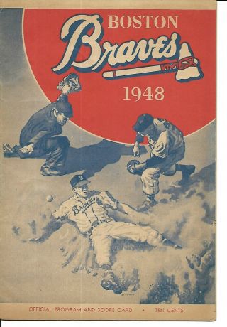 1948 Boston Braves - Dodgers Program Big 5 - Game Series Braves Nl Champs