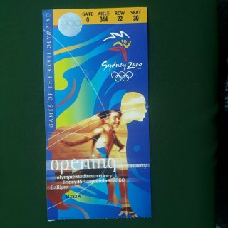 Ticket Olympic Games Sidney 2000 Opening Ceremony Sept/15