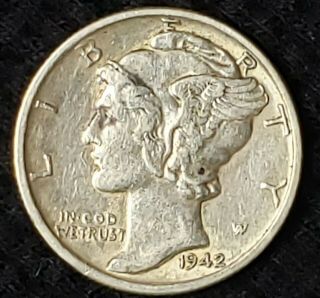 1942/1 Philadelphia Silver Mercury Dime,