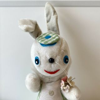 Vintage Plush Rabbit • Easter Bunny • Wire Ears 1964 Holiday Fair • Japan