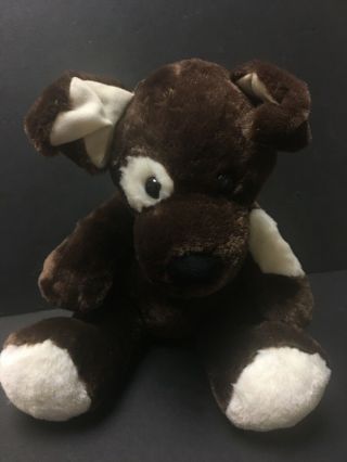 Build A Bear Puppy Dog Floppy Ears Dark Brown 12 " Sitting Plush Stuffed Animal