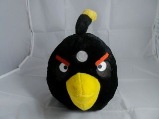 Angry Birds Bomb Plush Commonwealth Black Bird Release 2010 8” Tag Cut