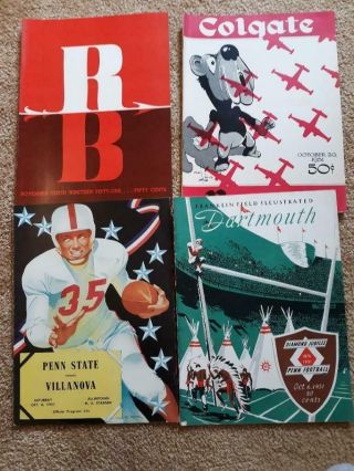 4 College Football Programs,  1951,  Dartmouth,  Penn,  Villanova,  Brown,  Colgate,  Rutgers