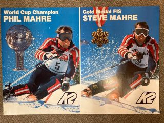 Phil & Steve Mahre / K2 Ski Poster 1982 Vintage Fis 34.  375 X 23.  625 Very Good