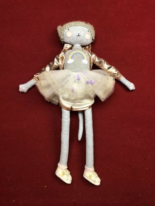 Pottery Barn Kids Ballerina Cat Rag Doll Stuffed Animal Plush Toy 18”