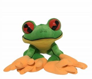 Rainforest Cafe Green Tree Frog Cha Cha Plush Toy Stuffed Animal Collectible 18 "