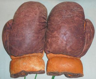 - Rare - Vintage - Frontier - Leather Boxing Gloves - Buffalo,  Ny
