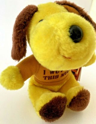 Vintage 1979 Russ Berrie & Co Luv Pets Dog " I Wuv You This Much " Plush 8”