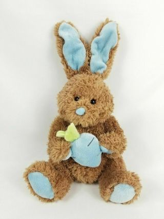 Dan Dee Easter Bunny Rabbit Plush Stuffed Blue & Brown Carrot Large 15 "