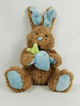 Dan Dee Easter Bunny Rabbit Plush Stuffed blue & Brown Carrot Large 15 