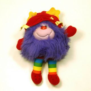 Vintage Hallmark Rainbow Brite Purple Romeo Sprite Plush Stuffed Animal Red Hat