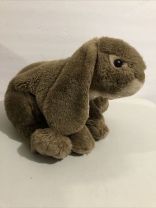 Toys R Us Animal Alley Brown Tan Bunny Rabbit Realistic Stuffed Plush Toy 13 "