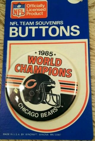 1985 Chicago Bears Bowl Xx World Champs Button 3 1/2 " Walter Payton Fridge