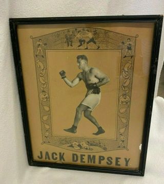 Vintage Jack Dempsey Boxing Champ Fighter Photo Framed Photograph