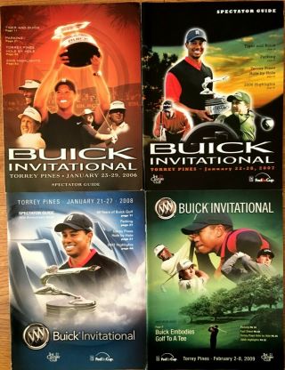 Tiger Woods Buick Invitational Pga Tour Golf Programs Covers 2006 2007 2008 2009