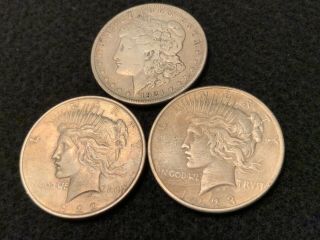 1921 Morgan /1922 - 1923s Peace Dollar Silver Coins