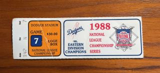 Dodgers 1988 Nlcs Game 7 Ticket Stub (world Series Clinch)