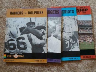 1967 American Football League Pictorial Program,  Raiders,  Dolphins,  Chargers