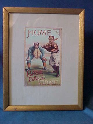 Mcloughlin Bros York 1897 Home Base Ball Game Box Cover Framed