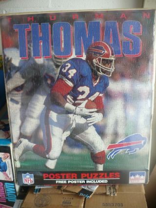 New: Vintage Thurman Thomas Buffalo Bills Starline 16 X 20 In Poster & Puzzle