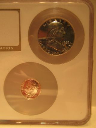 1963 Proof Set NGC PF66 Five Coin Slab Set Franklin Half Dollar Coins Money 3