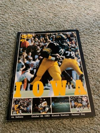 1983 Iowa Hawkeyes V Indiana Hoosiers Football Program Eddie Phillips 10/29