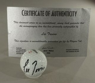 VINTAGE LEE TREVINO AUTOGRAPH SIGNED GOLF BALL WITH 2