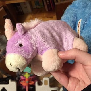 Rare Htf Pillow Pets Mini Purple Unicorn Bean Bag Plush Stuffed Animal Toy