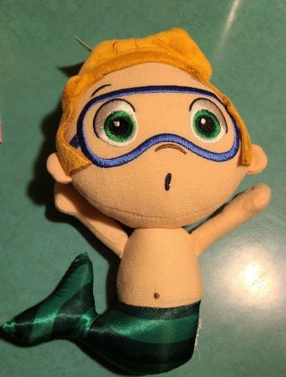 Bubble Guppies Nonny Boy Plush Stuffed Animal Mermaid Merman Orange Hair Goggles