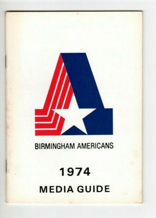 1974 Birmingham Americans Wfl Media Guide,  World Football League,